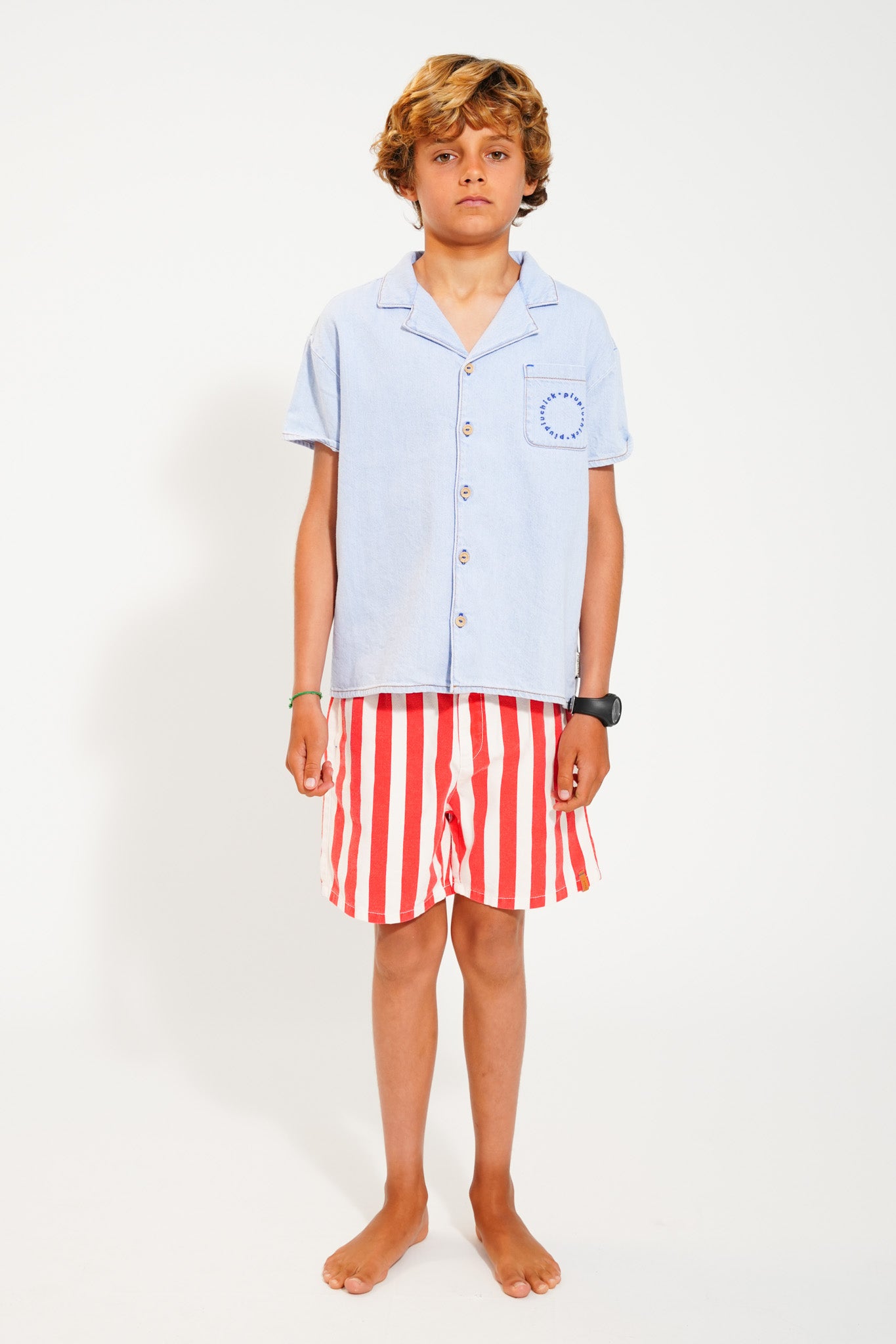 Piupiuchick - Shorts White & Red Stripes SS25