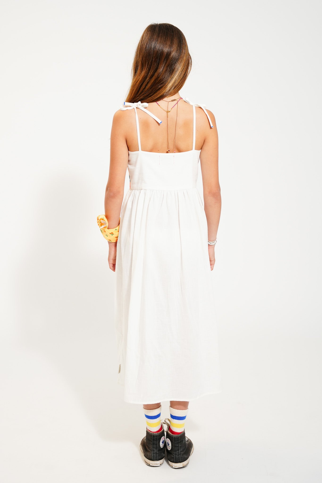 Piupiuchick - Long Dress Ecru Multicolor Stripes Print SS25