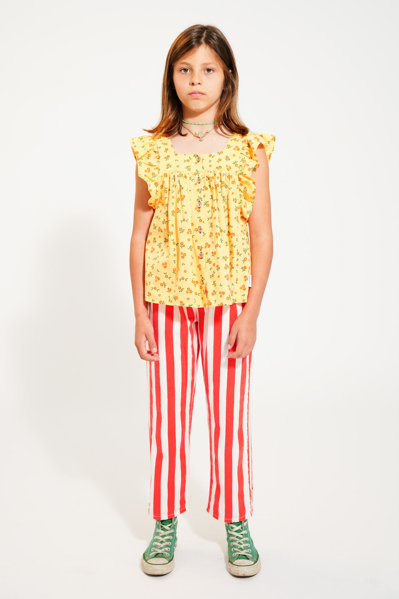 Piupiuchick - Sleeveless Blouse Yellow Flowers SS25