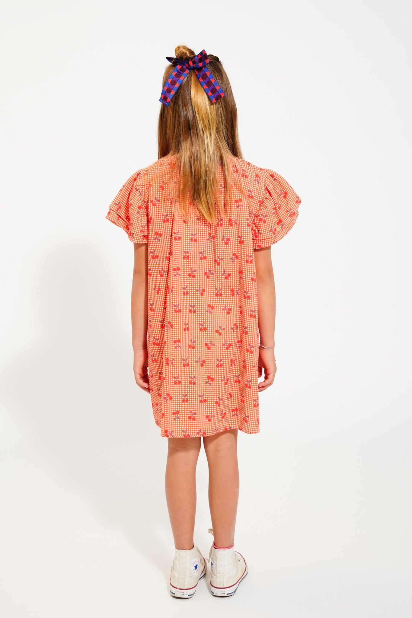 Piupiuchick - Short Dress Red & White Checkered Cherries SS25