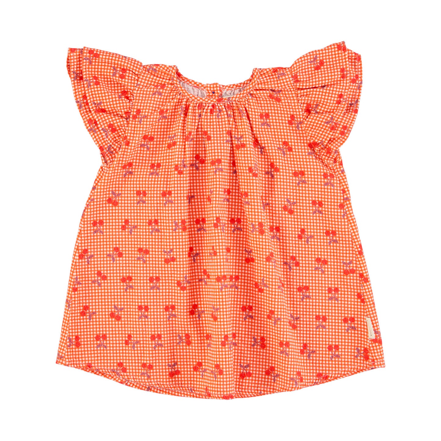 Piupiuchick - Short Dress Red & White Checkered Cherries SS25