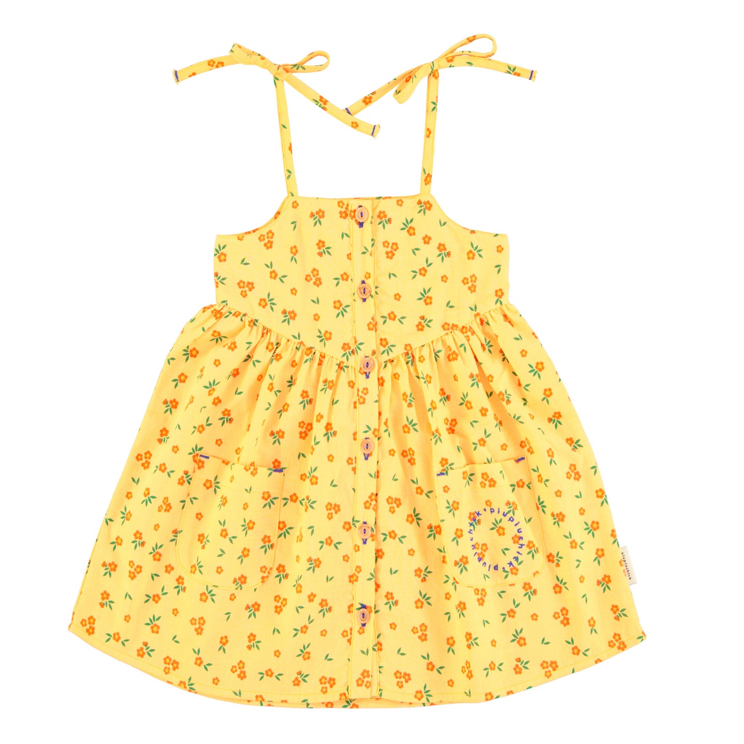 Piupiuchick - Short Dress Yellow Flowers Allover SS25