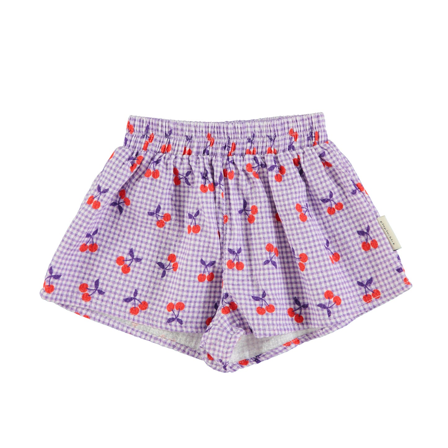 Piupiuchick - Shorts Purple & White Checkered Cherries SS25