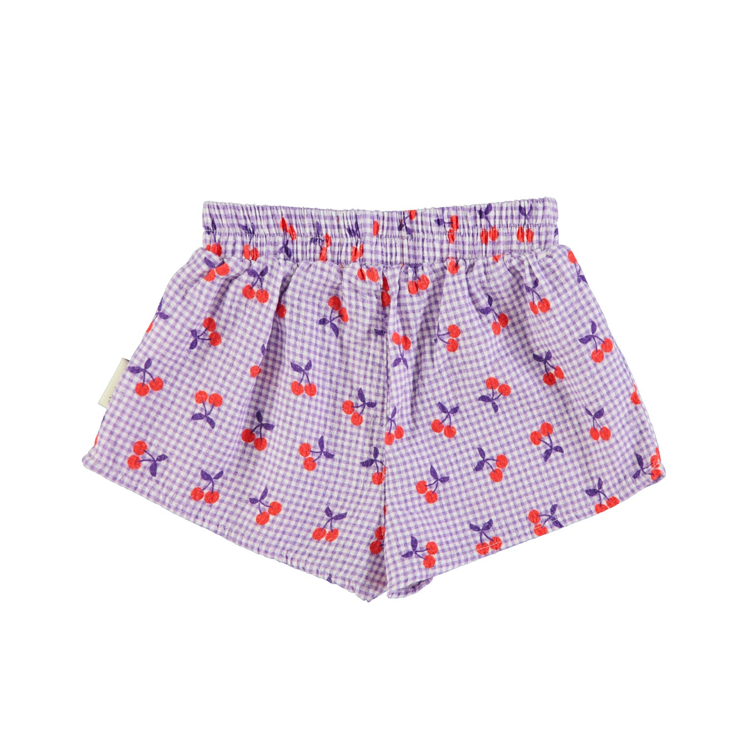 Piupiuchick - Shorts Purple & White Checkered Cherries SS25