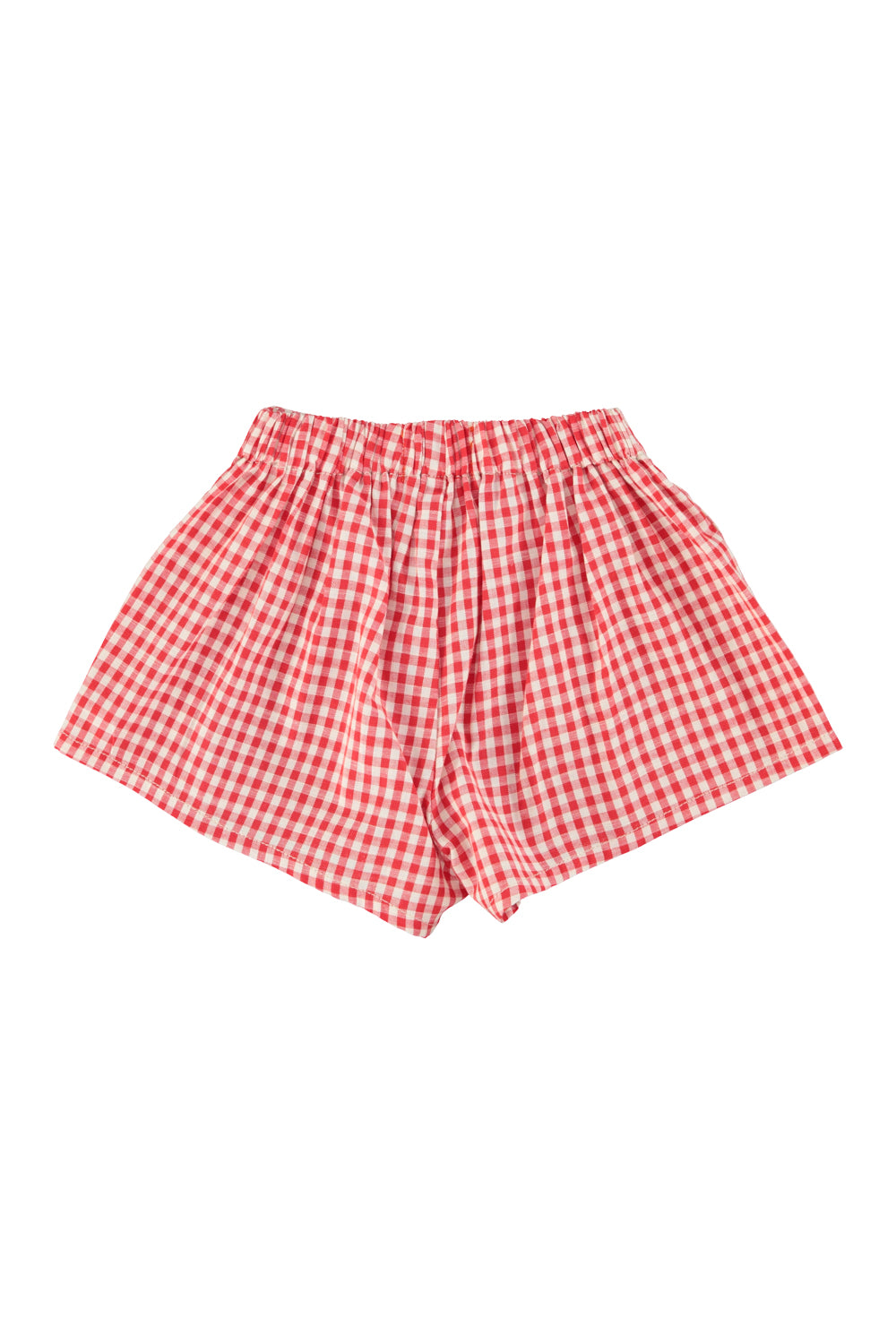 Piupiuchick SS26 - Kurze Hose für Kinder - Bio-Baumwolle - Rot Weiß Kariert