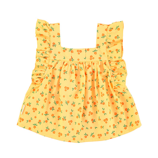Piupiuchick - Sleeveless Blouse Yellow Flowers SS25