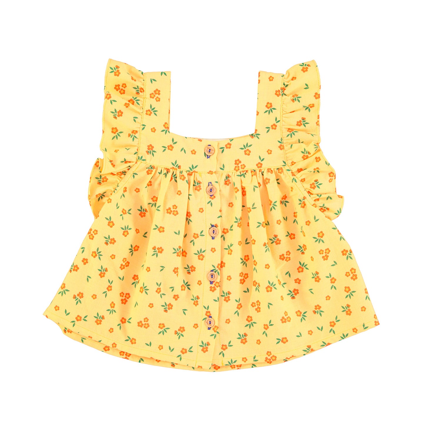 Piupiuchick - Sleeveless Blouse Yellow Flowers SS25