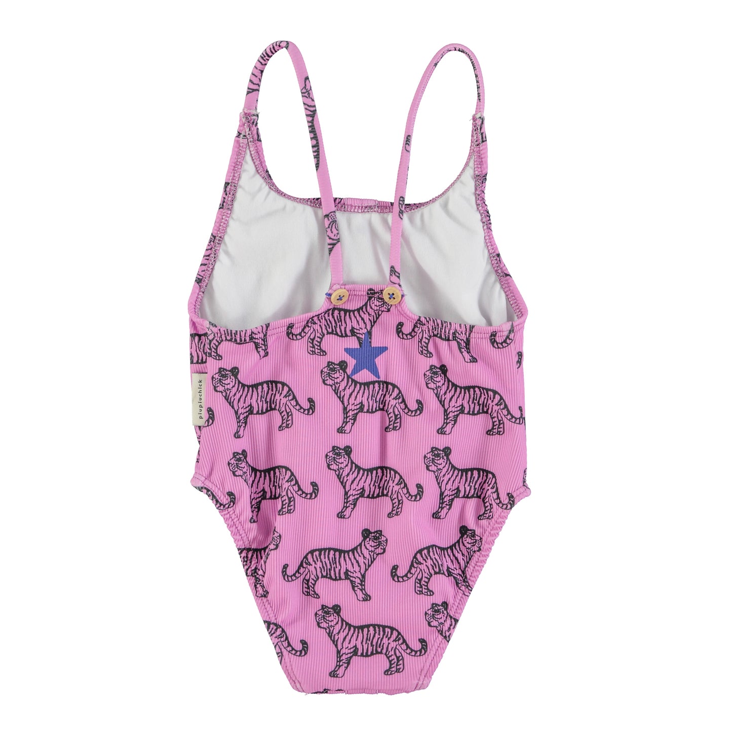 Piupiuchick - Swimsuit Buttons Lavender Black Tigers SS25