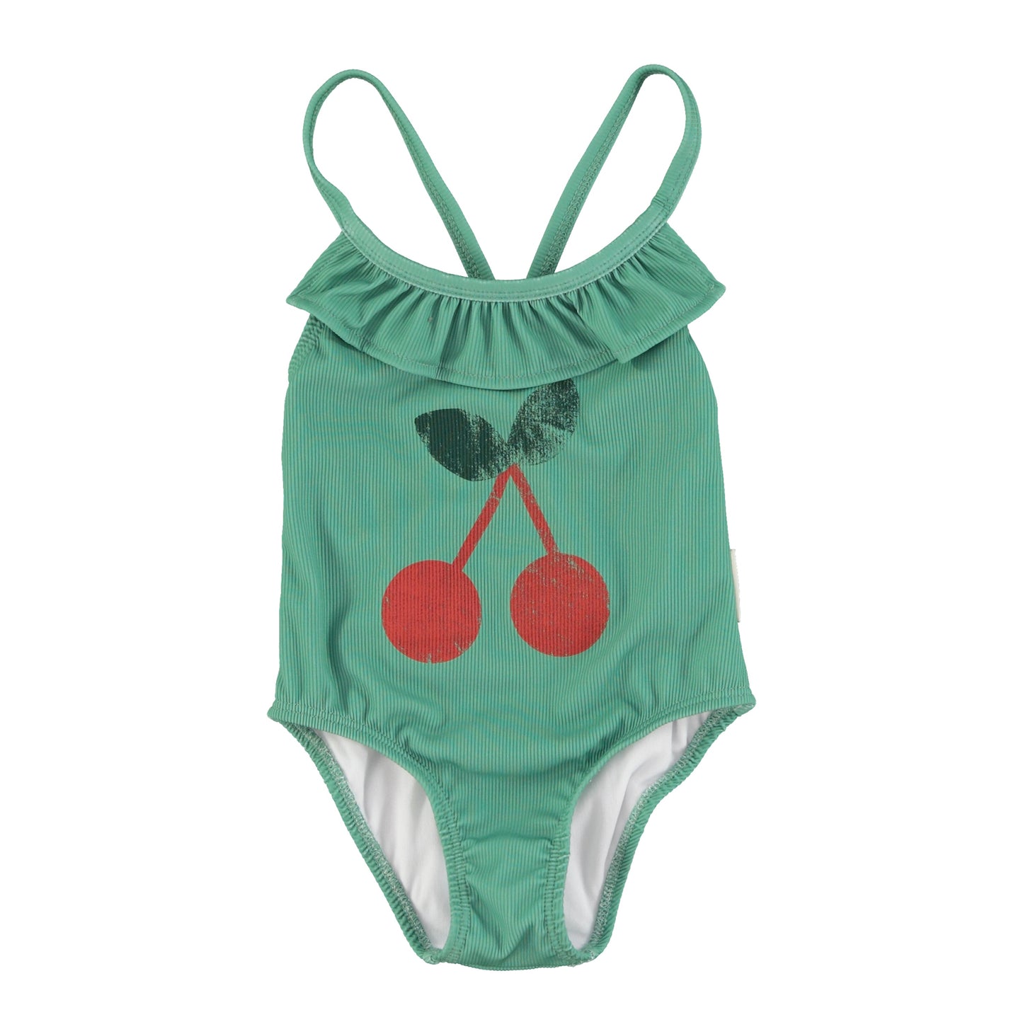 Piupiuchick - Swimsuit Ruffles Green Cherry Print SS25