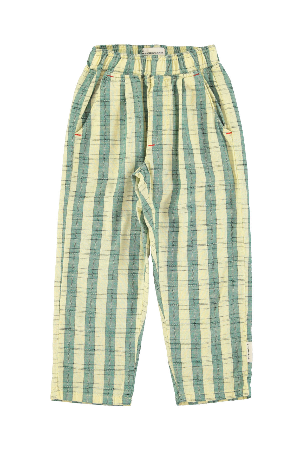 Piupiuchick SS26 - Kinderhosen - Bio-Baumwolle - Gelb Kariert