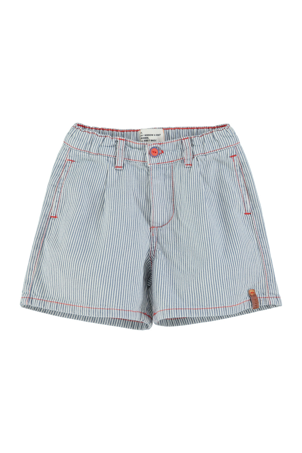 Piupiuchick SS26 - Kurze Hose für Kinder - Baumwolle - Weiß gestreift