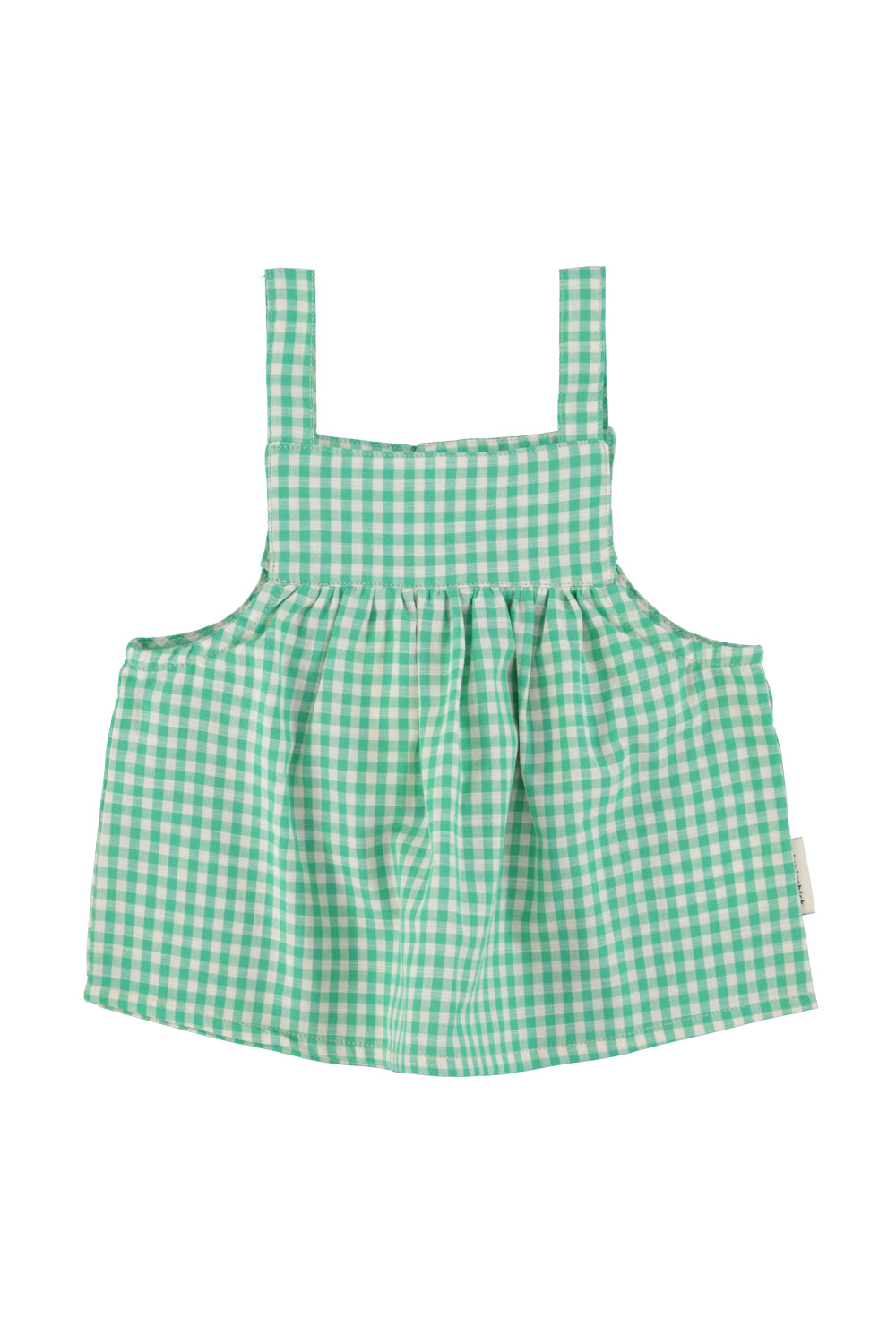 Piupiuchick SS26 - Kinder Top mit Trägern - Bio-Baumwolle - Grün Weiß Kariert