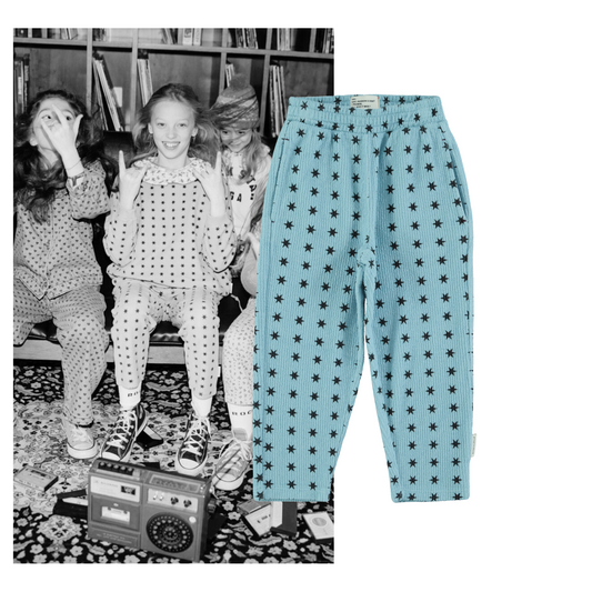 Piupiuchick AW25 - Jogging pants | Blue w/ black stars