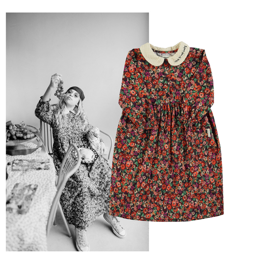 Piupiuchick AW25 - Long dress | Multicolor flowers