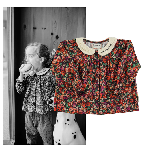 Piupiuchick AW25 - Peter pan collar blouse | Multicolor flowers