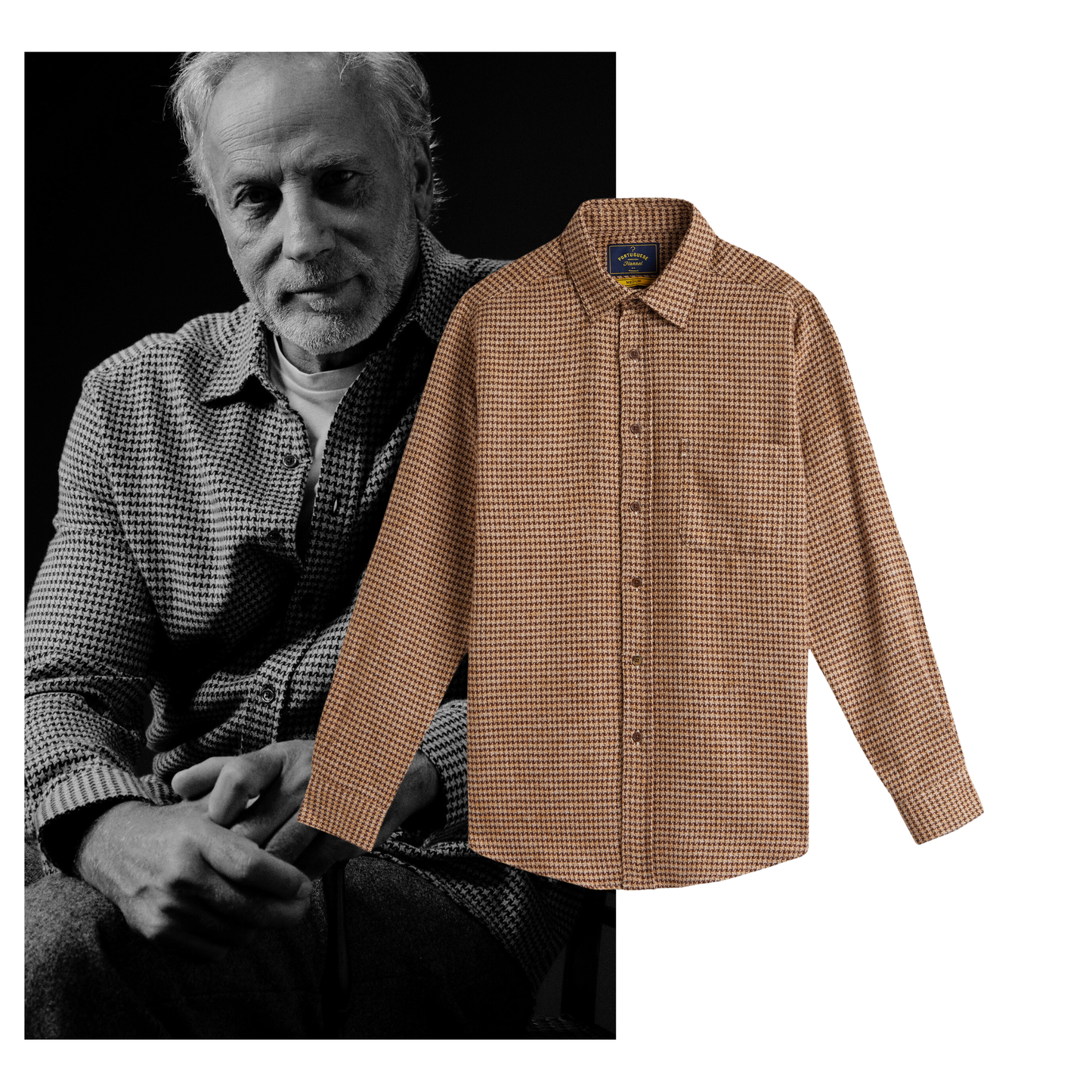 Portuguese Flannel AW25 - Abstract Pied Poule Brown