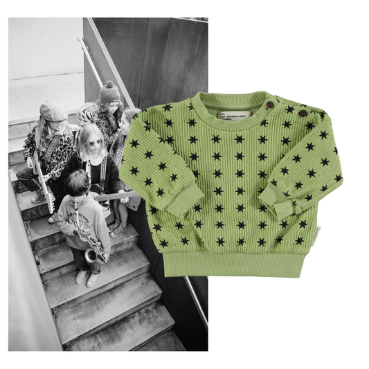 Piupiuchick AW25 - Sweatshirt  | Green w/ black stars