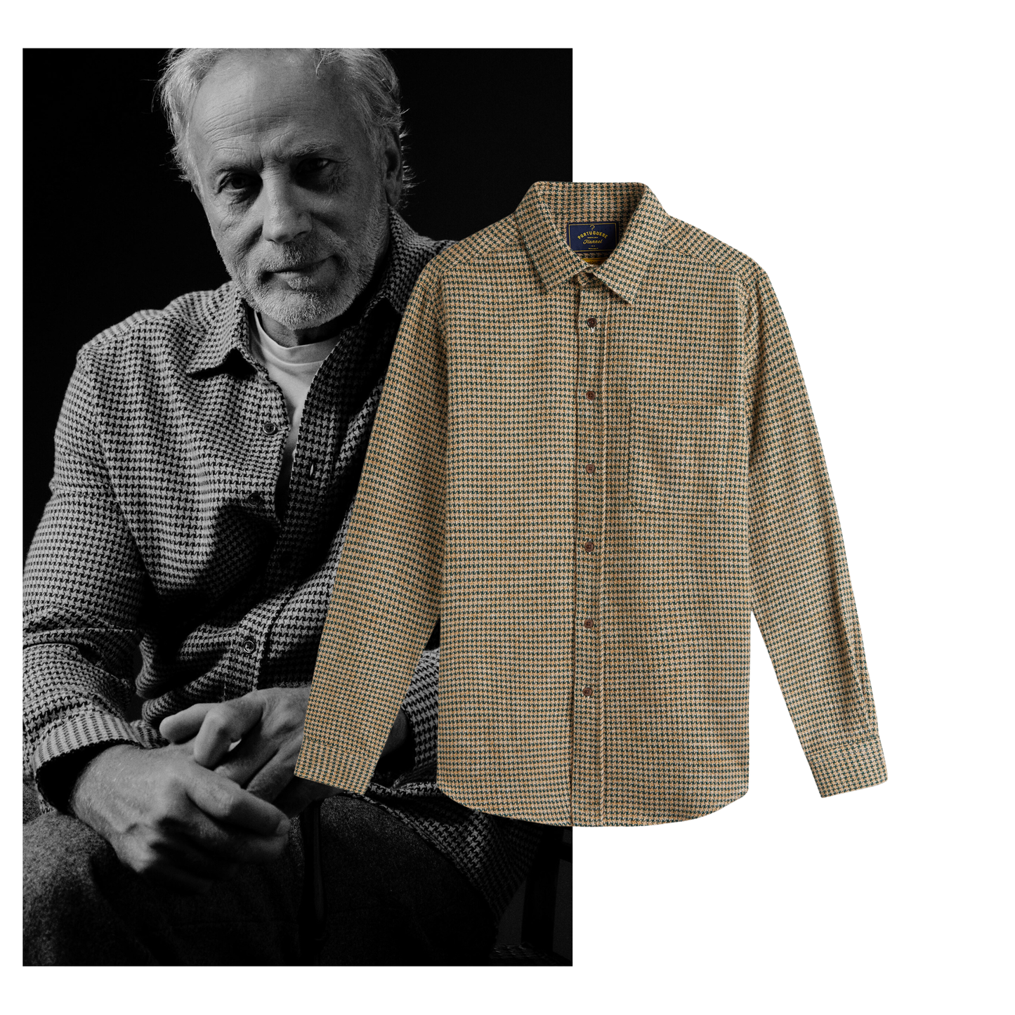 Portuguese Flannel AW25 - Abstract Pied Poule Green