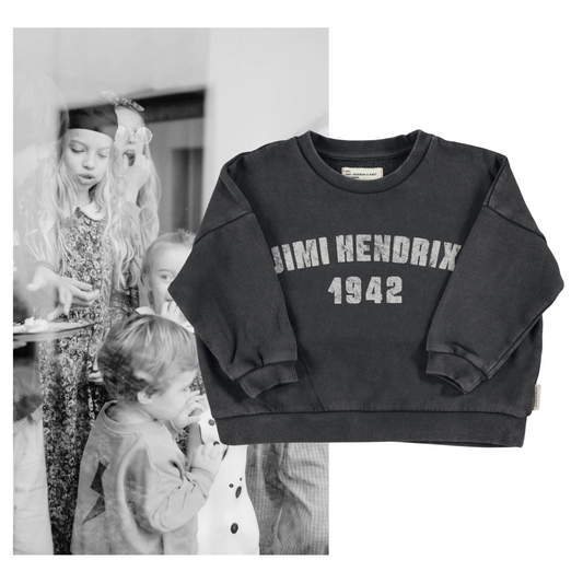 Piupiuchick AW25 - Sweatshirt |Faded black w/ "Jimi Hendrix" print
