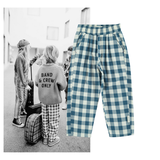 Piupiuchick AW25 - Unisex trousers | Blue & white checkered