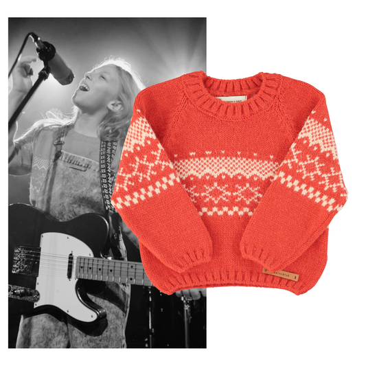 Piupiuchick AW25 - Jacquard sweater | Red