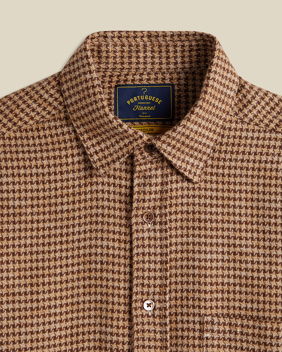 Portuguese Flannel AW25 - Abstract Pied Poule Brown