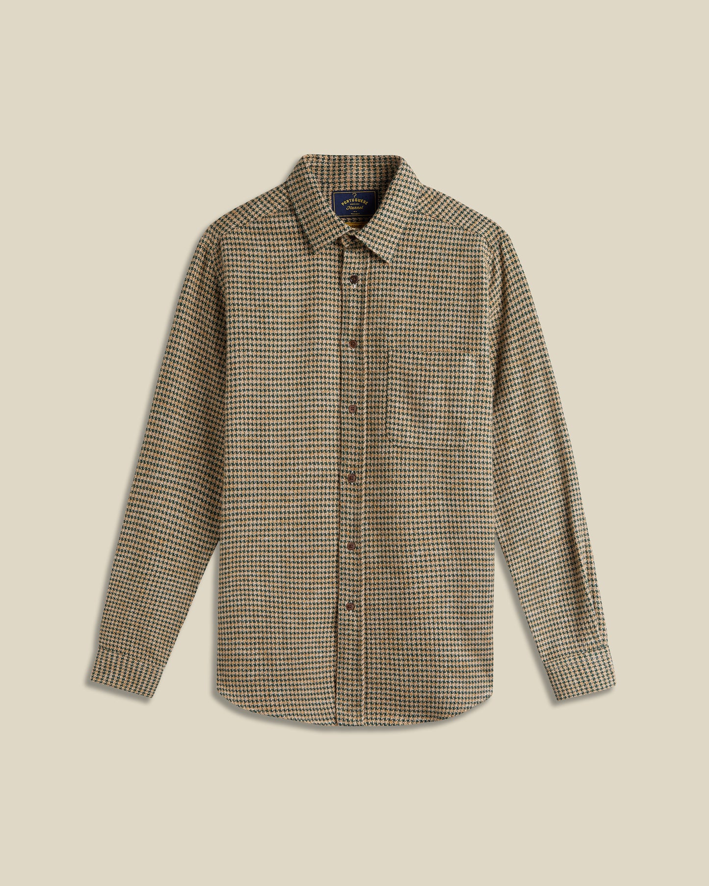 Portuguese Flannel AW25 - Abstract Pied Poule Green