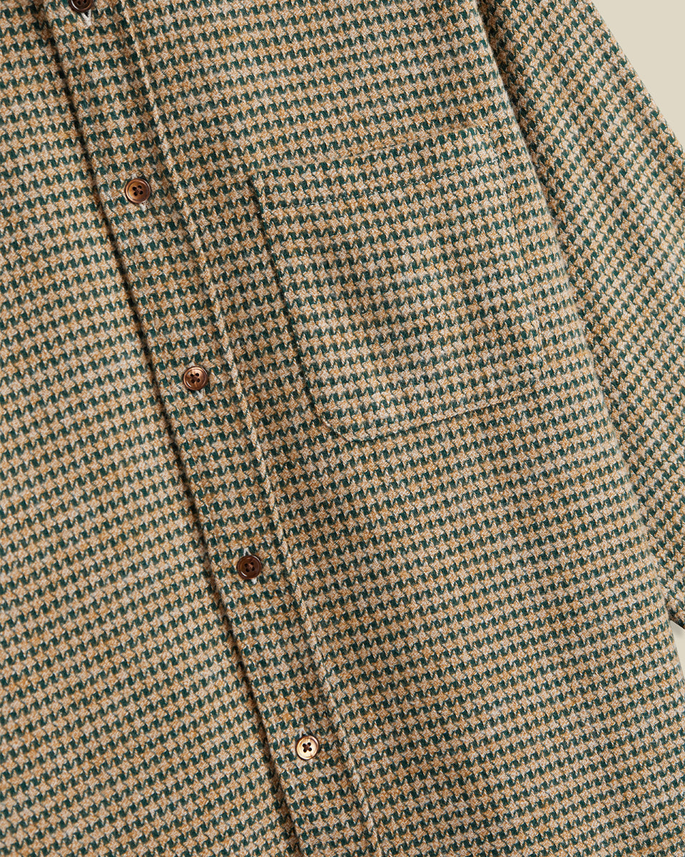 Portuguese Flannel AW25 - Abstract Pied Poule Green