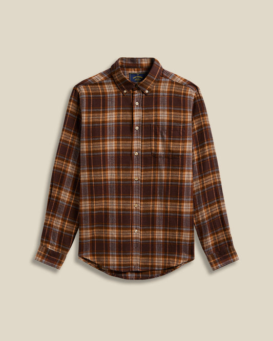 Portuguese Flannel - Langarm Hemd Herren - Baumwolle - Braun Kariert