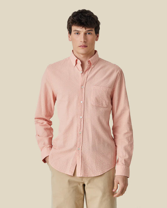 Portuguese Flannel - Langarm Hemd Herren - Baumwolle - Rosa