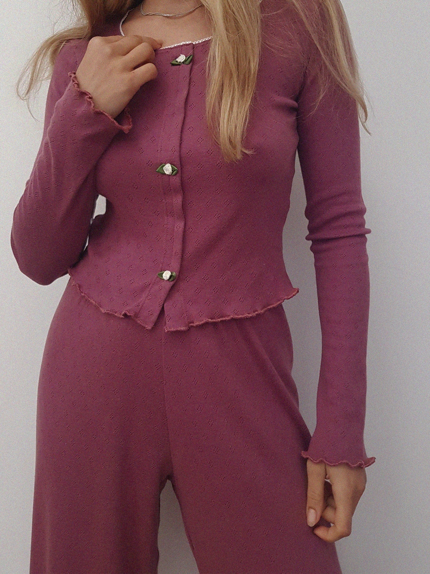 Baumwoll Top Damen ANIS – Retro Design – Bordeaux Rot – Tricirculo