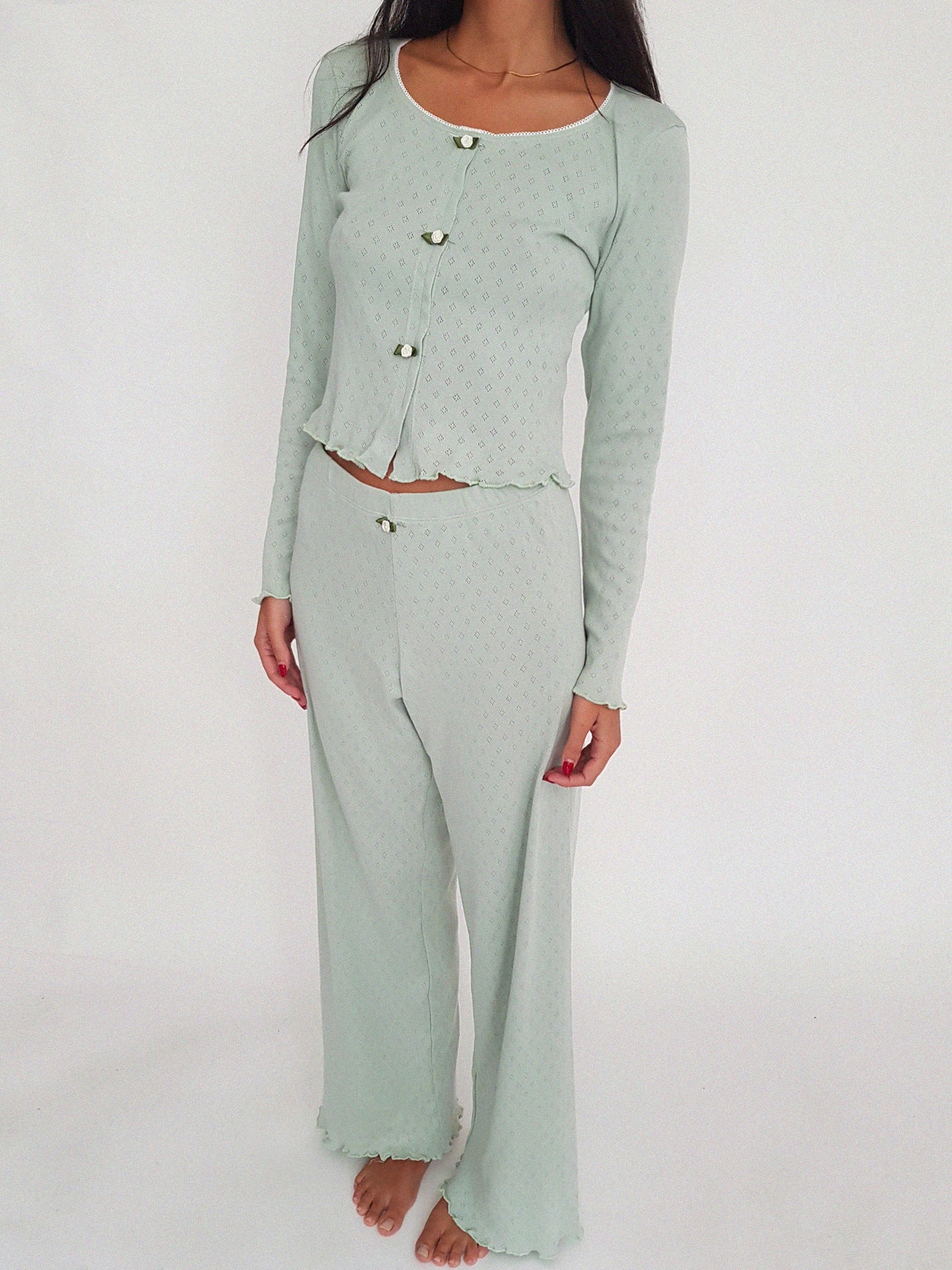 Baumwoll Top Damen ANIS – Retro Design – Mint – Tricirculo