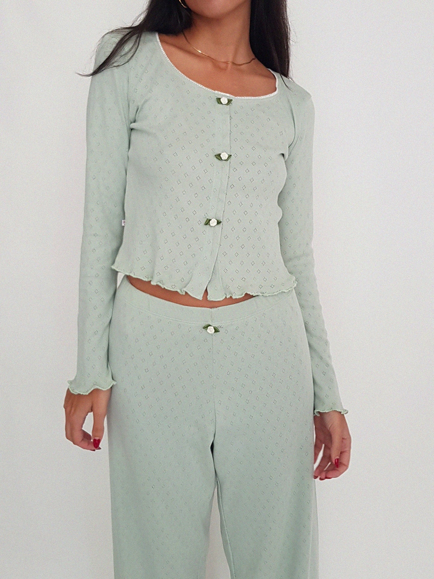Baumwoll Top Damen ANIS – Retro Design – Mint – Tricirculo