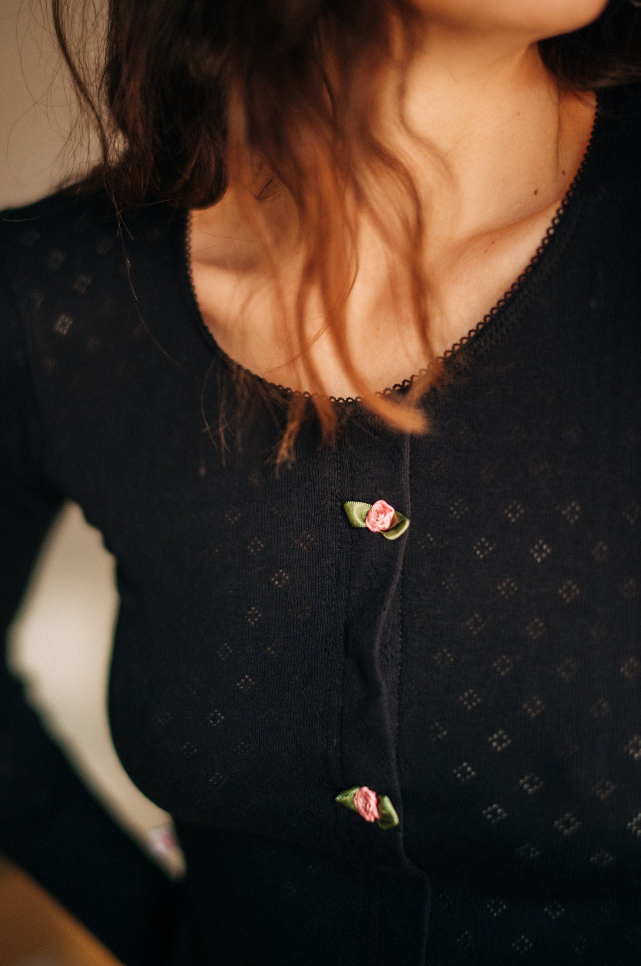 Baumwoll Top Damen ANIS – Retro Design – Schwarz – Tricirculo