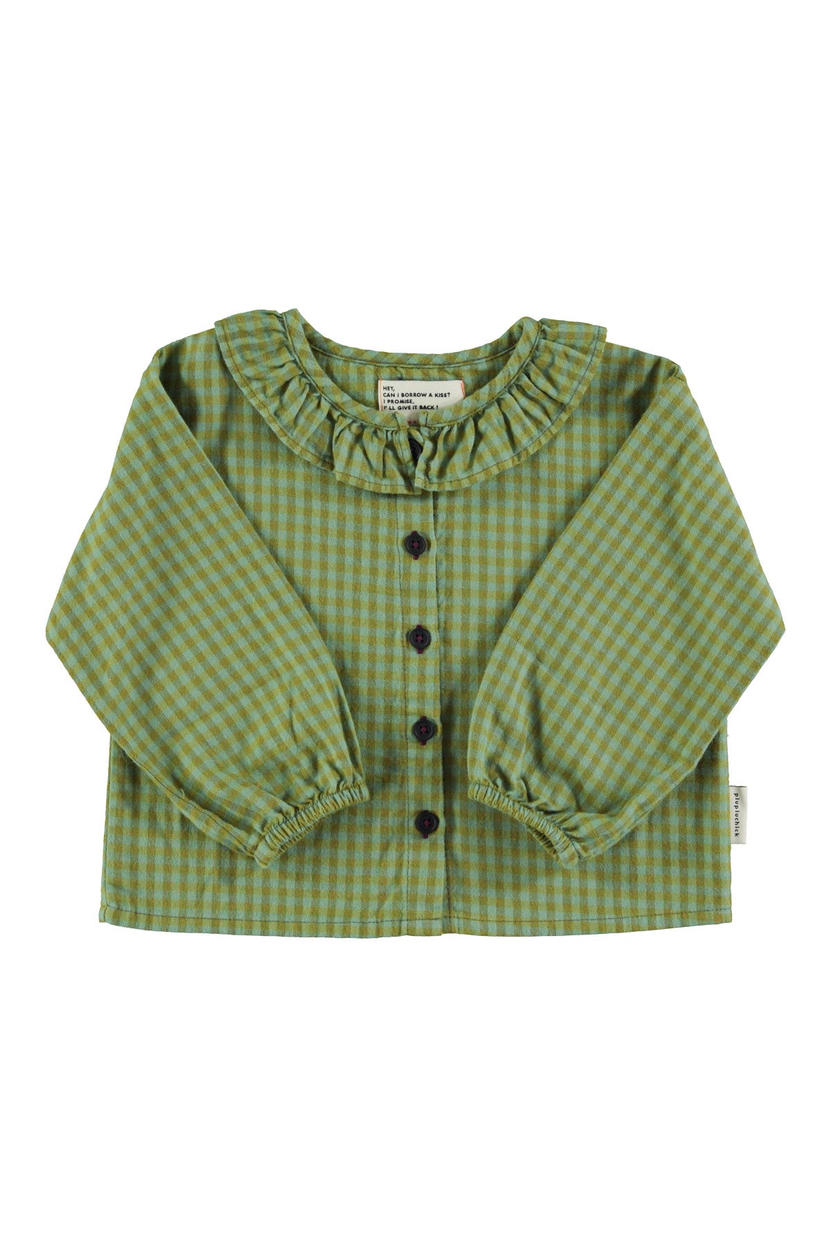 Piupiuchick AW25 - Blouse w/ collar | Green checkered