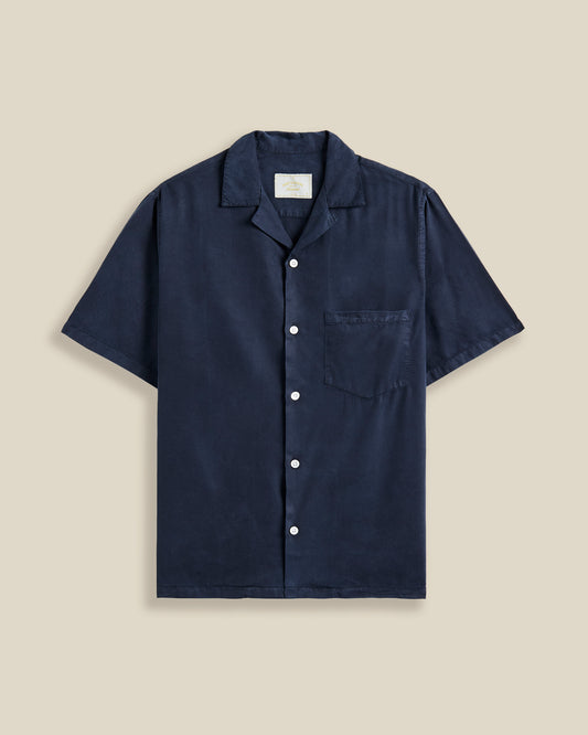 Portuguese Flannel - Kurzarmhemd Herren - Tencel - Blau