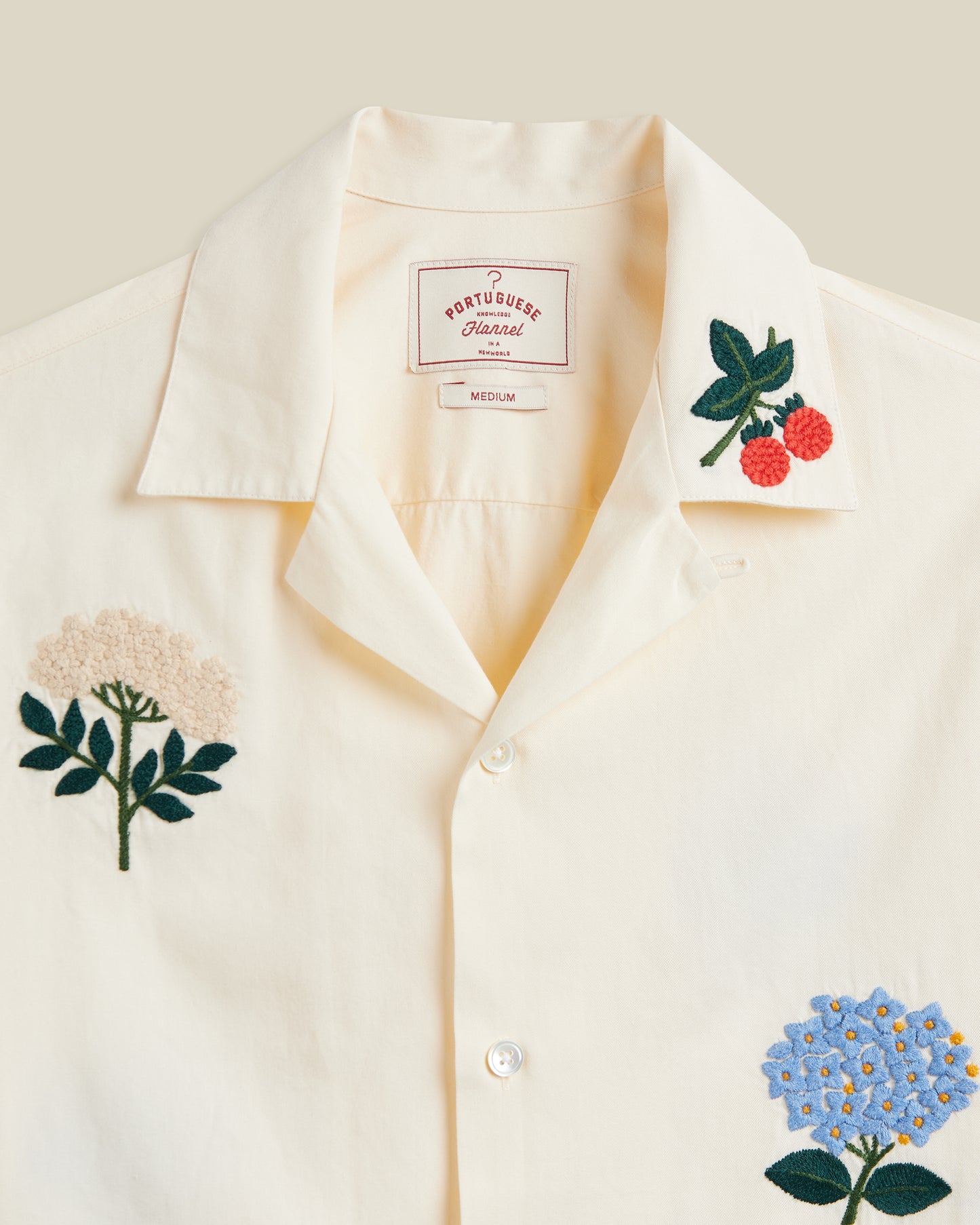 Portuguese Flannel - Kurzarmhemd Herren - 100% Bio-Baumwolle - Blumen Muster