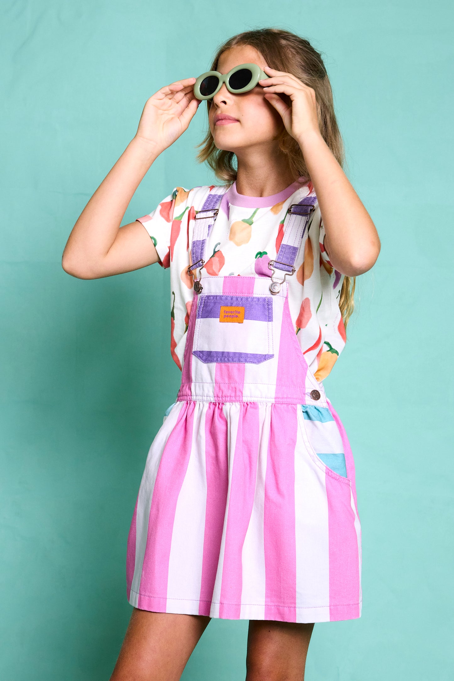 Favorite People Kinder Latzkleid "Amore" aus Baumwolle – Nachhaltig, Made in Portugal