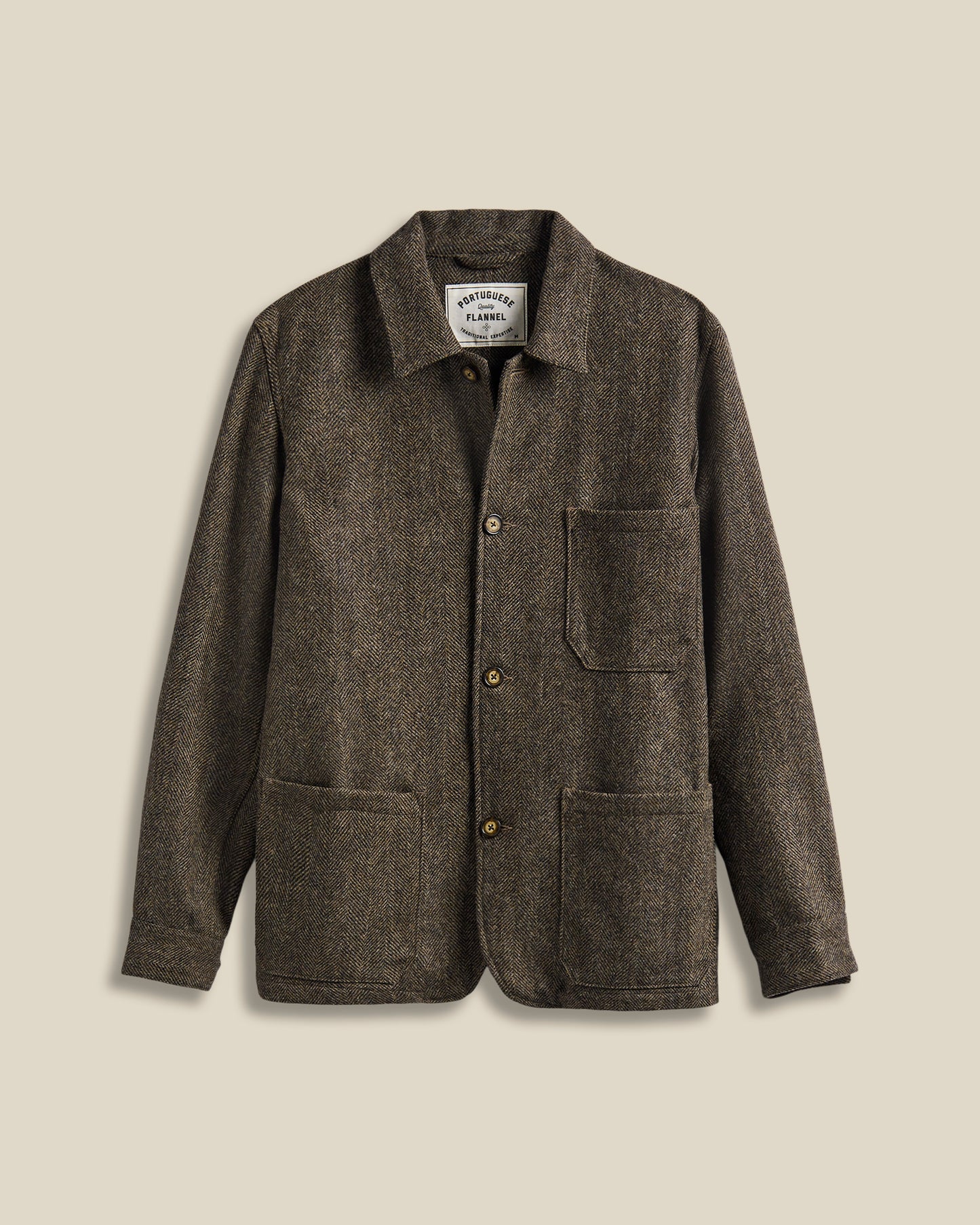 Portuguese Flannel - Langarm Hemd Herren - 100% Schurwolle - Grau