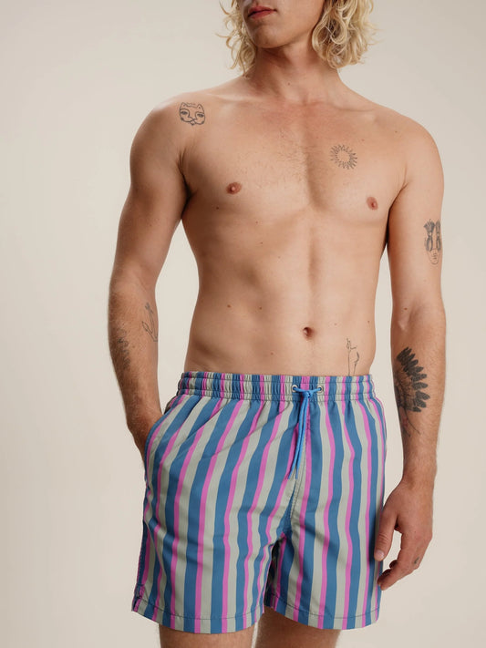 Mustique - Midnight striped - Badeshorts