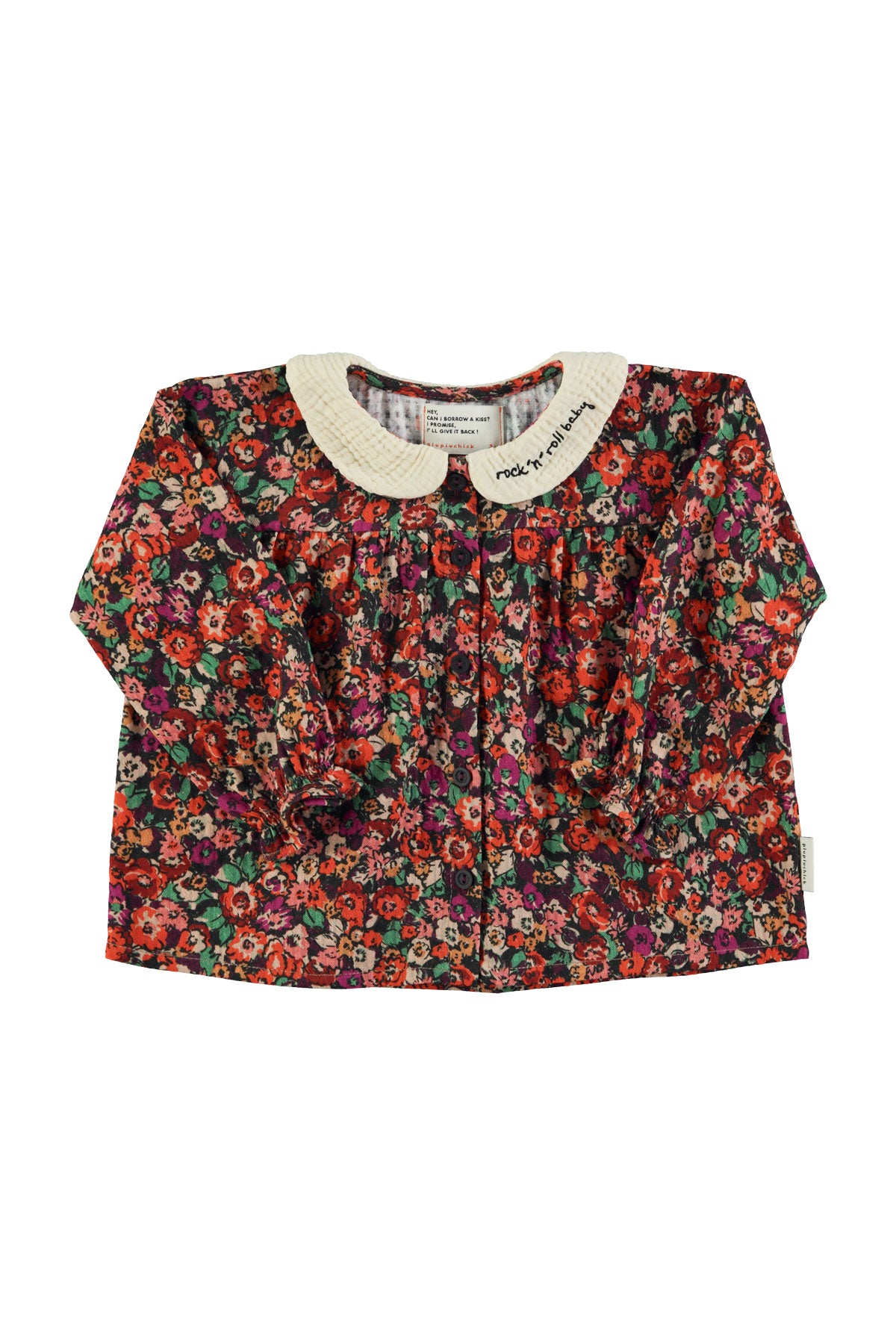 Piupiuchick AW25 - Peter pan collar blouse | Multicolor flowers
