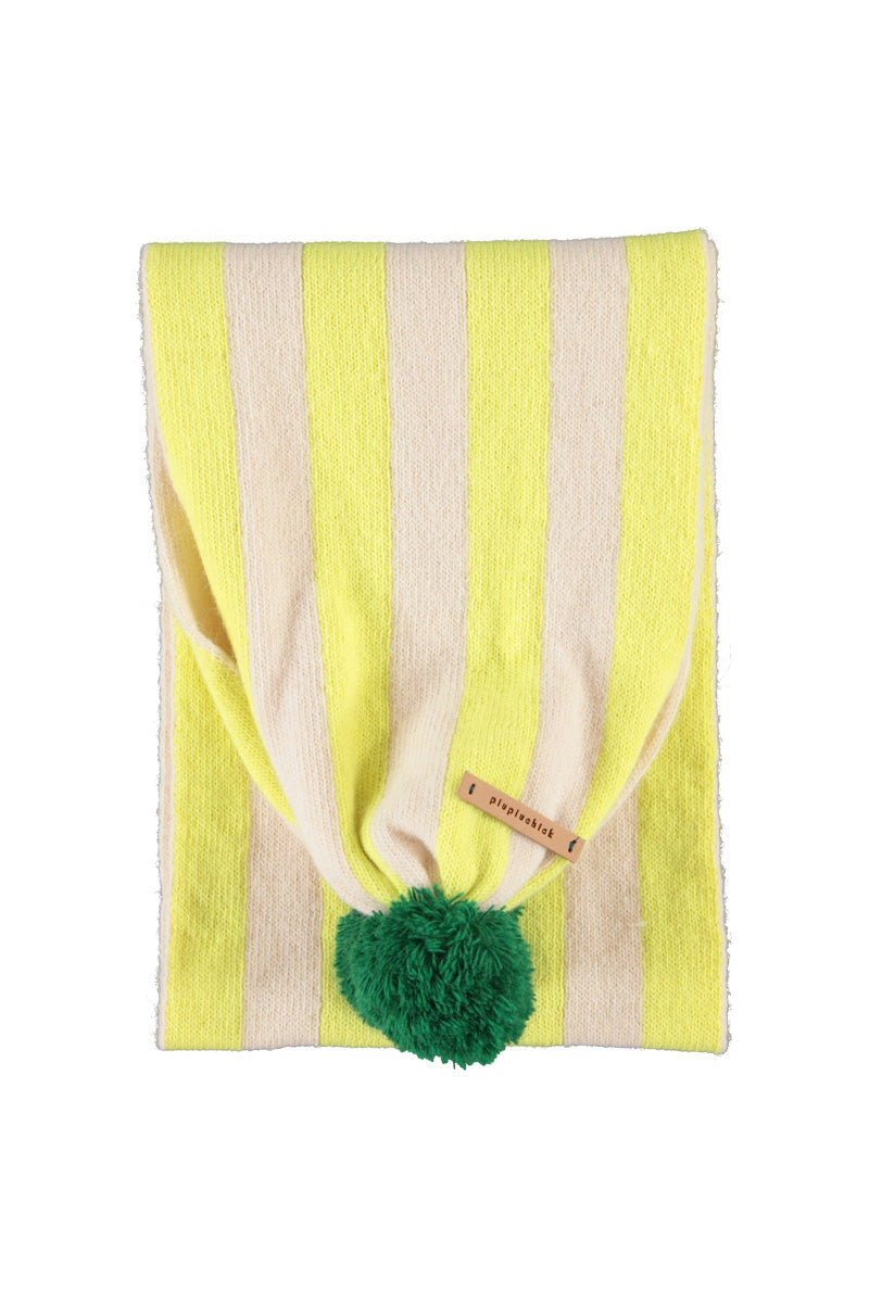 Piupiuchick AW26 - Gestrickter Schal Gelb Beige - Gestreift