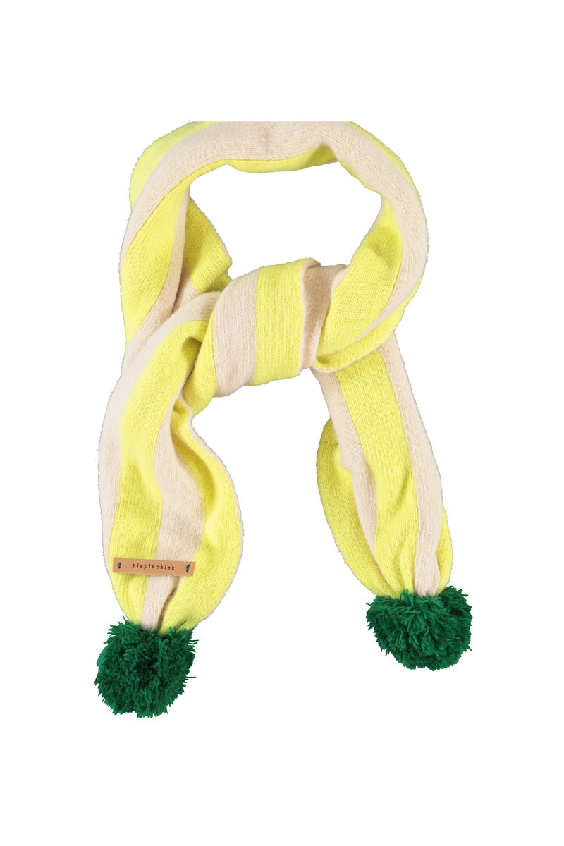 Piupiuchick AW26 - Gestrickter Schal Gelb Beige - Gestreift