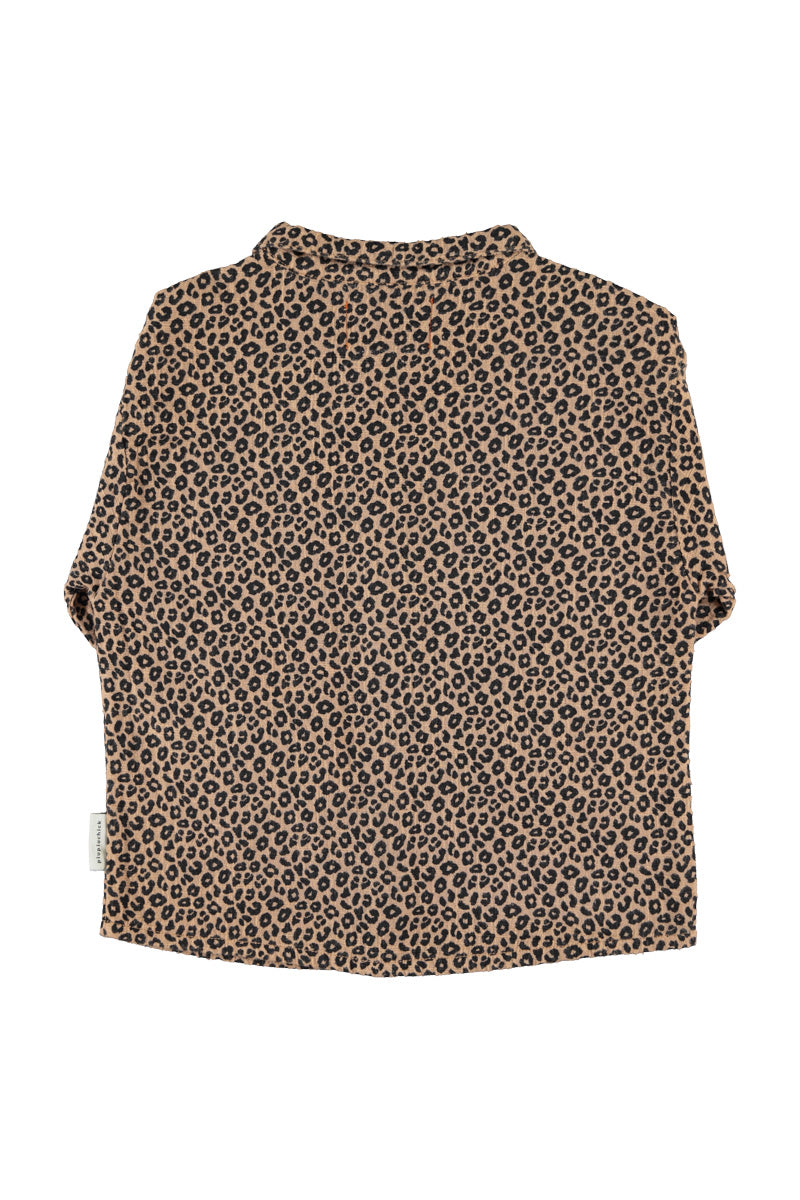 Piupiuchick AW26 - Kinder Hemd Braun - 100% Baumwolle - Tiere Muster
