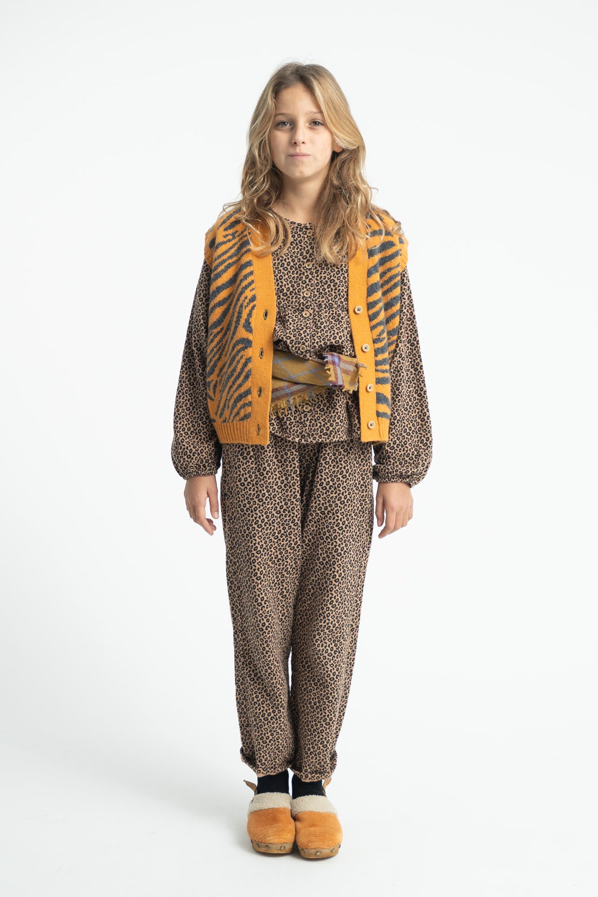 Piupiuchick AW26 - Kinder Hose Braun - 100% Baumwolle - Tiere Muster