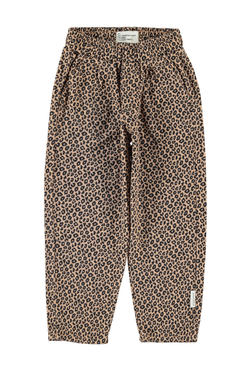 Piupiuchick AW26 - Kinder Hose Braun - 100% Baumwolle - Tiere Muster