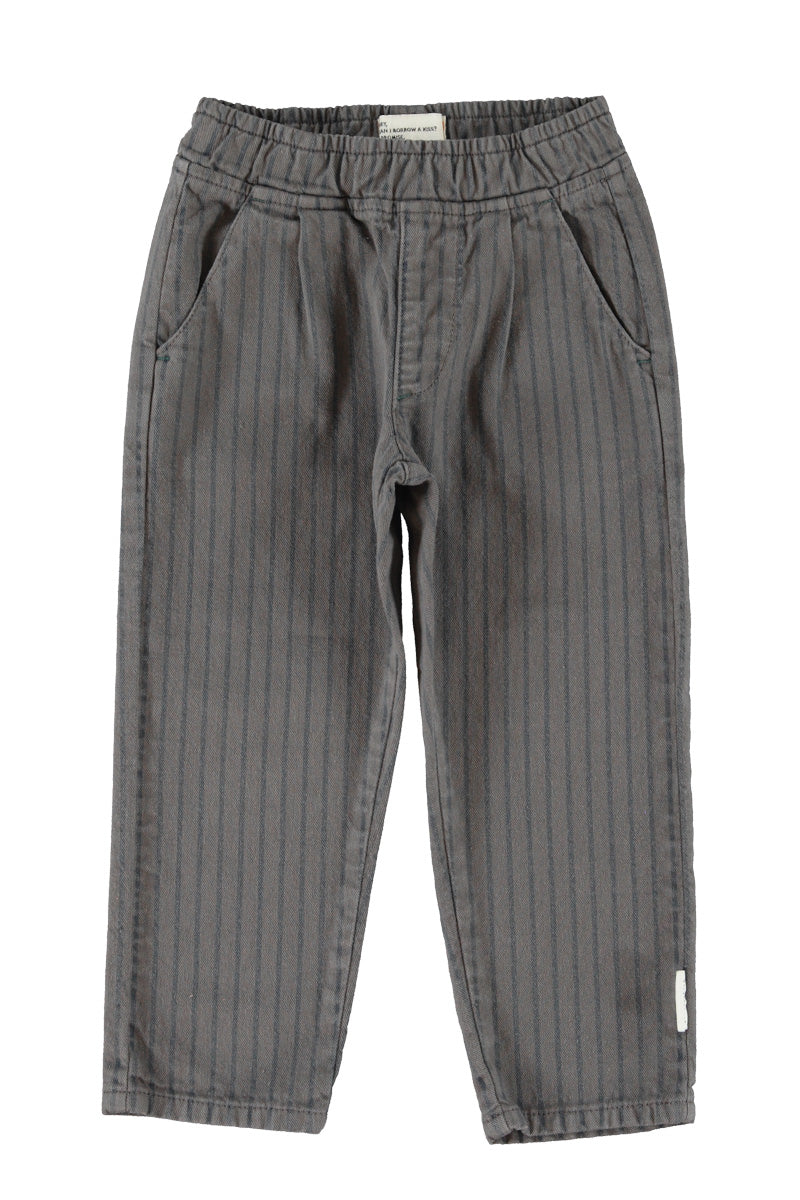 Piupiuchick AW26 - Kinder Hose Grau - 100% Baumwolle - Gestreift