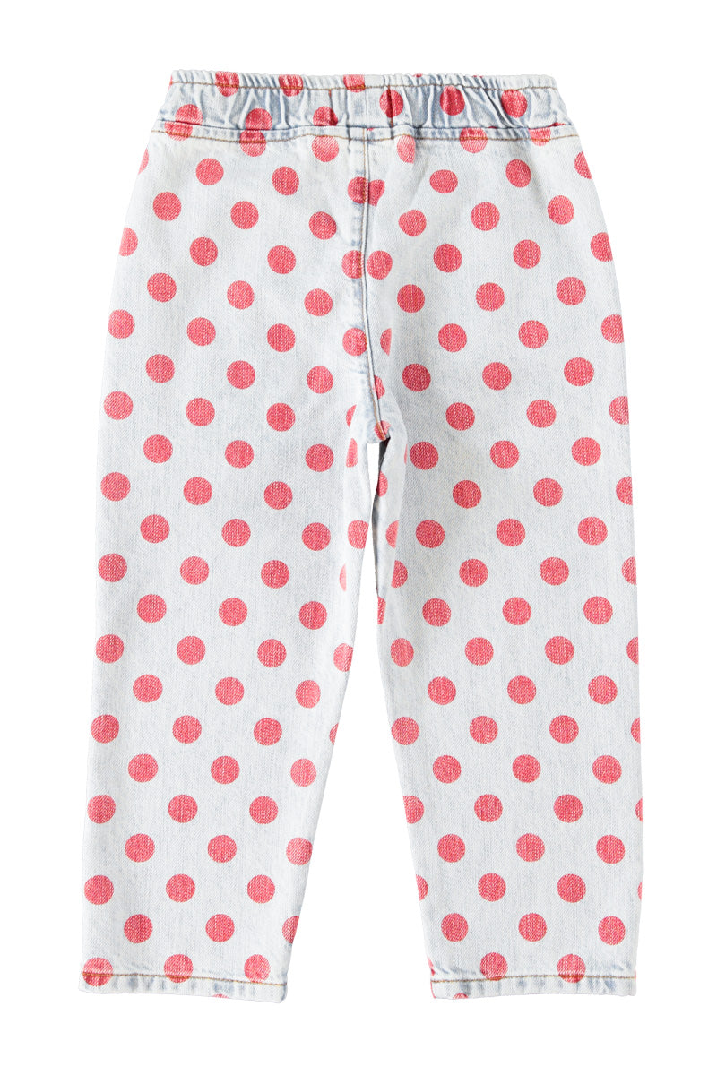 Piupiuchick AW26 - Kinder Jeans Hose - 100% Baumwolle - Roten Punkten