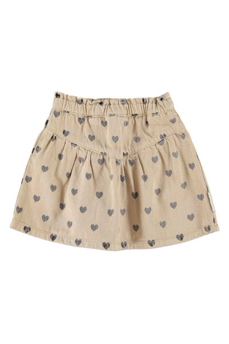 Piupiuchick AW26 - Kinder Rock Beige - 100% Bio-Baumwolle - Schwarzen Herzen