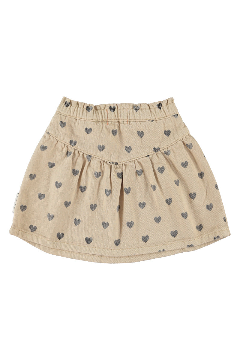 Piupiuchick AW26 - Kinder Rock Beige - 100% Bio-Baumwolle - Schwarzen Herzen
